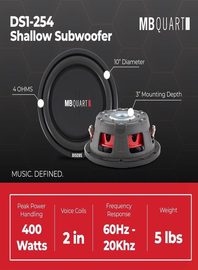 MB Quart DS Inch Shallow Space Saving Slim Subwoofer Car Speakers with Dual Voice Coil for Vehicle Sounds Audio Systems, Black - Image 4